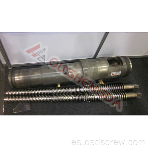 65/132 PVC WPC tornillo gemelo cónico para máquina extrusora / tornillo doble con ventilación anticorrosión resistente al desgaste plástico Shunde